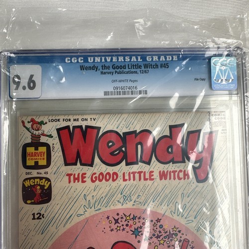 CGC 9.6 Harvey Comic Book Wendy The Good Little Witch December 1967 #45 - Picture 2 of 8