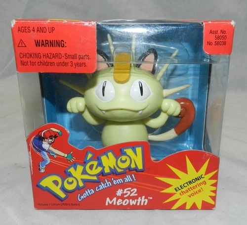 New in Box - Pokemon #52 Meowth figure with Electronic Chattering Voice