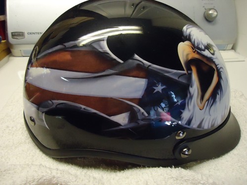DOT Motorcycle Half Helmet Skull Cap Motorbike Scooter Chopper-Size XL
