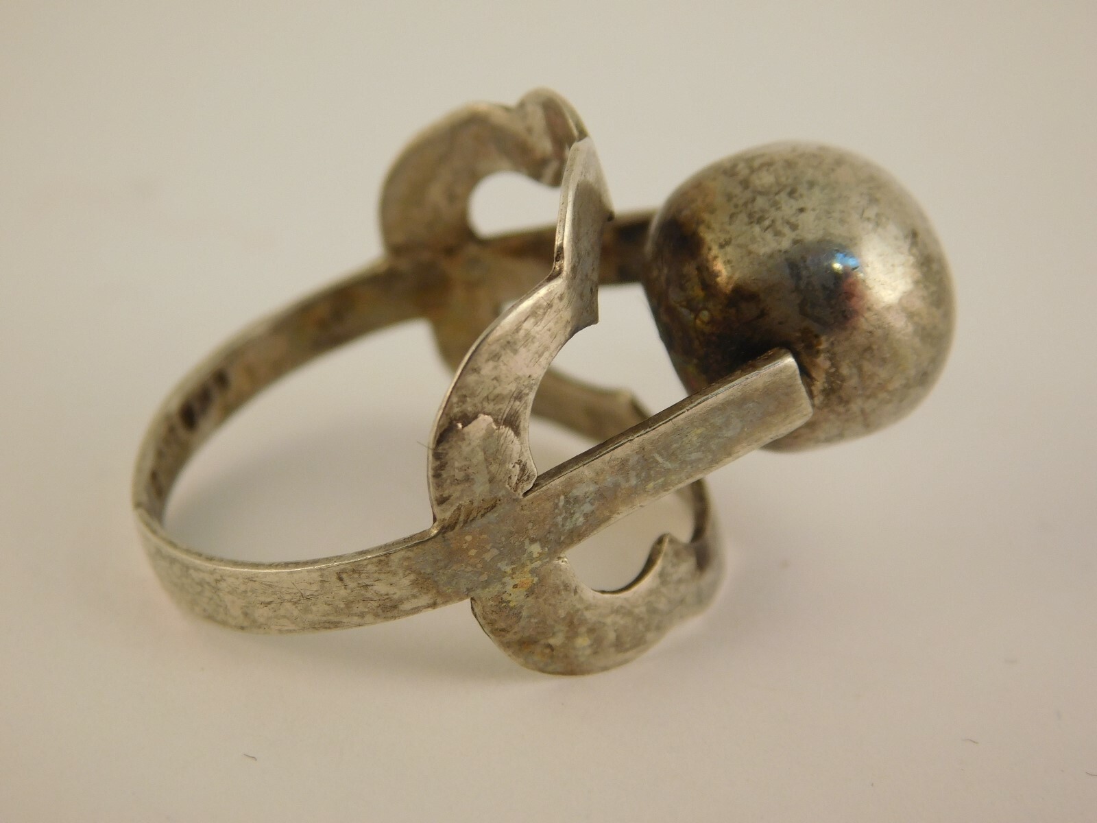800 SILVER MODERNIST RING ARTISAN HANDCRAFTED SIG… - image 6