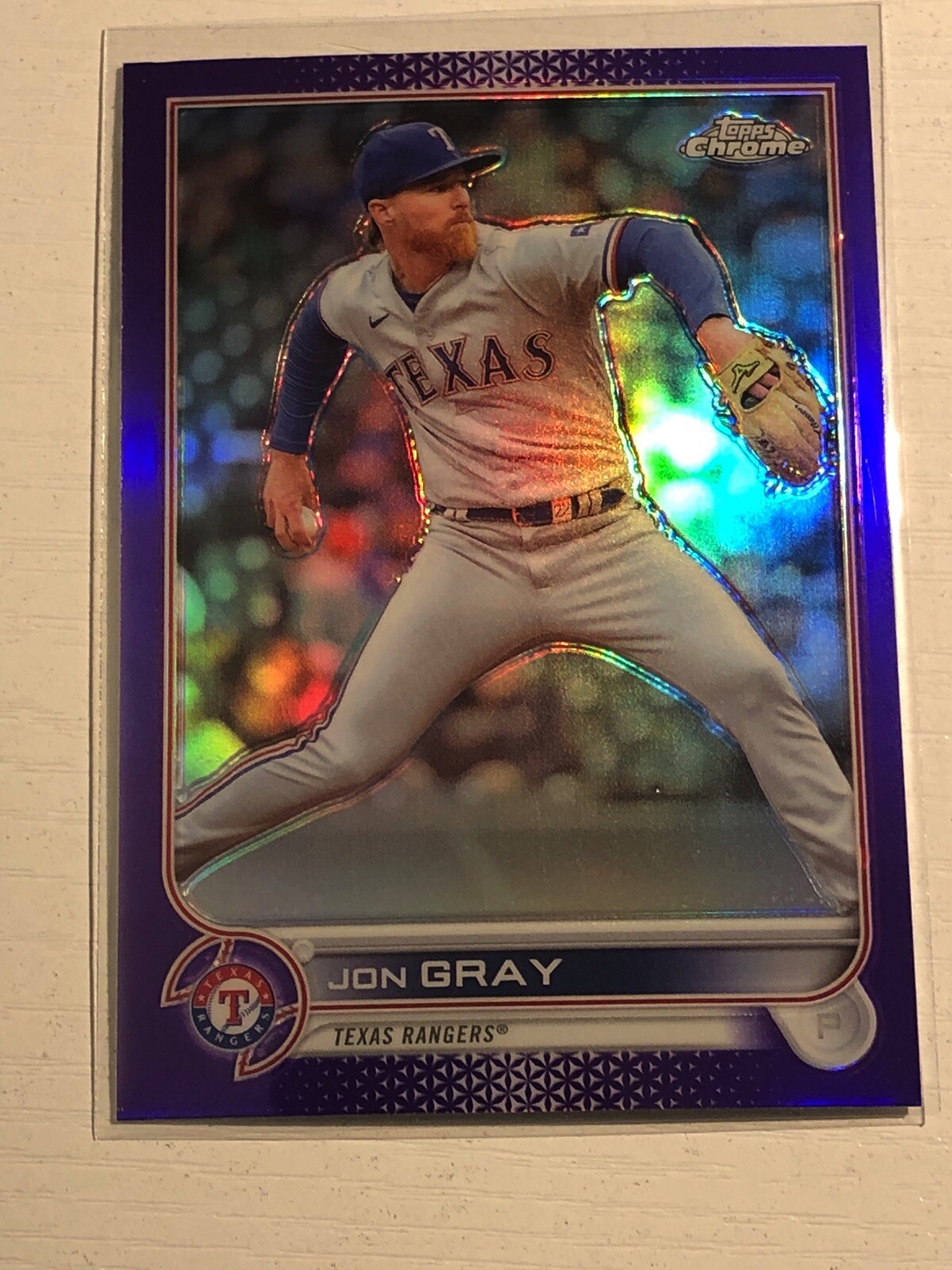 2022 Topps Chrome Update Purple Refractor Jon Gray Rangers USC61