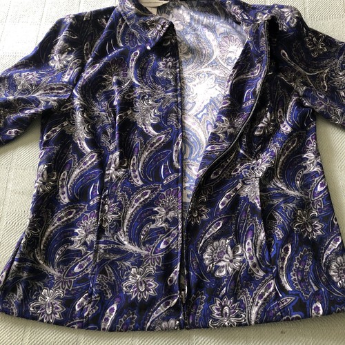 Christopher & banks Zippered Lightweight Jacket Stretch Floral Paisley Size S - Picture 7 of 17