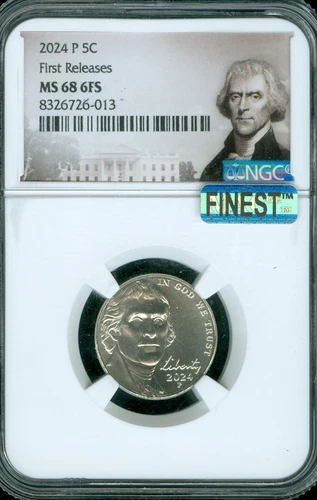 2024 P JEFFERSON NICKEL NGC MS68 FS PQ MAC FINEST REGISTRY MAC SPOTLESS RARE .