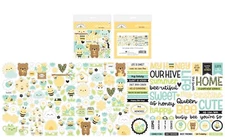 Doodlebug DieCuts All Things Bee Happy Bears Hives Honey Sayings Flowers Clouds