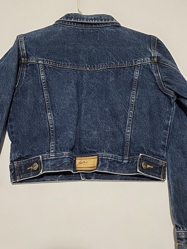 Vintage Fubu Denim Jacket Women's Midriff Med 36" X 18" Blue Cotton Embroidered - Picture 12 of 13