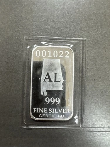 Alabama State Art Bar-Federated Mint 1/2 Troy oz .99 Fine Silver