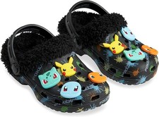 Pokemon Pikachu Clogs Borg Fur Fleece Lined with Charms Slippers - Anime Gifts
