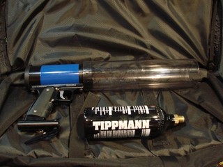 T SHIRT GUN LAUCHER CANON PROMOTIONAL MICRO MINI X Blue w/ CASE