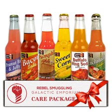 Lester's Fixins Weird Soda Variety Pack 6 Flavors - Unique Novelty Soda Gift Set