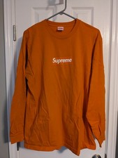Supreme Box Logo L/S Tee Orange Longsleeve Si...