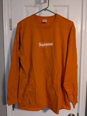 Supreme Box Logo L/S Tee Orange Longsleeve Size LARGE FW20