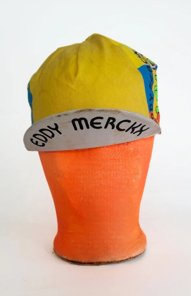 Велосипедная кепка Eddy Merckx: винтажная 1980-е неоновая Giordana - Изображение 2 из 4