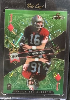 Joe Montana 1/1 Mirror Green Laser Rare 49ers Black Tie Limited