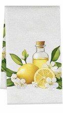 Image of LEMONS/FRUIT/FLORAL DESIGN-Kitchen Waffle Tea Towel, Decorative Absorbent NEW