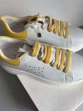 NEW Tosca Blu Studio Margarita White Yellow Platform Trainers EU 37 UK 4 Boxed