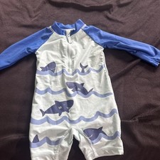 Carter's 1-Piece Rashguard Size 6m months wetsuit sharks UPF 50 Swim