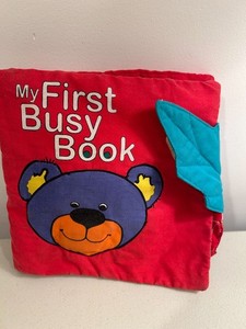 Vintage My First Busy Book Cloth Book with Squeaker Soft Play 1997 Kidbooks Inc
