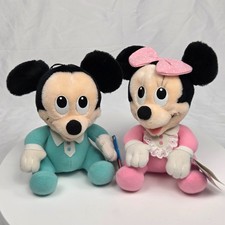 Hasbro Disney Babies Plush Mickey Minnie Mouse 1984 vintage Playskool NWT