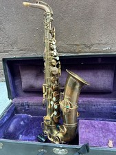 1927 Buescher True Tone Saxophone Silver Low Pitch Original Neck  Case