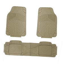 Automotive Floor Mats Tan Solid ClimaProof all season protection Full Set Beige