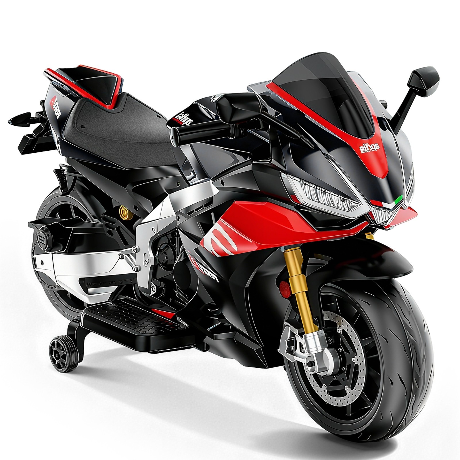 Aprilia 24V Kids Electric Motorcycle 6mph Battery Dirt Bike with Training Wheels