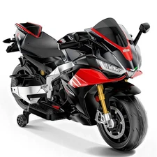 Aprilia 24V Kids Electric Motorcycle 6mph Battery Dirt Bike with Training Wheels