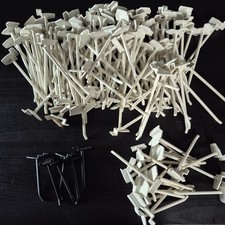 145x Slatwall Hooks White Black Hard Plastic Shop Fittings 4" 4.5" 6.5" Inch