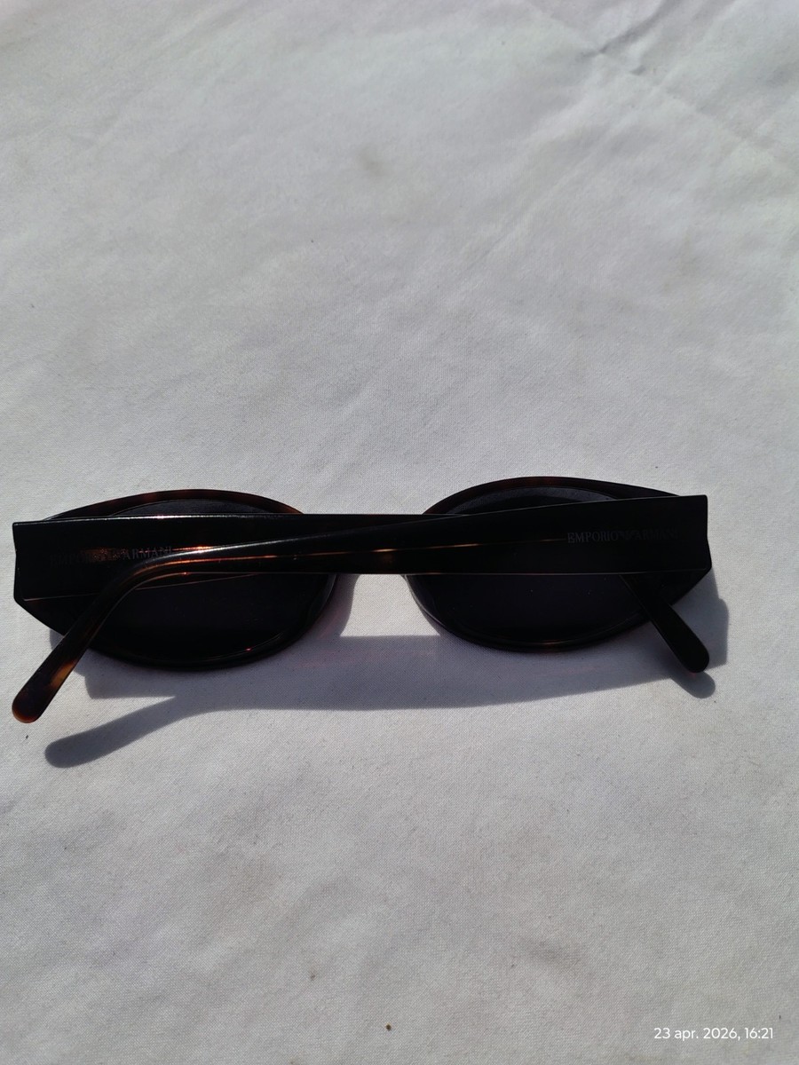 Emporio Armani Sunglasses Vintage Oval Metal and Tortoiseshell Frames Italy 1990s EMPORIO ARMANI 54s Vintage Oval Sunglasses Grey Metal  main image 3