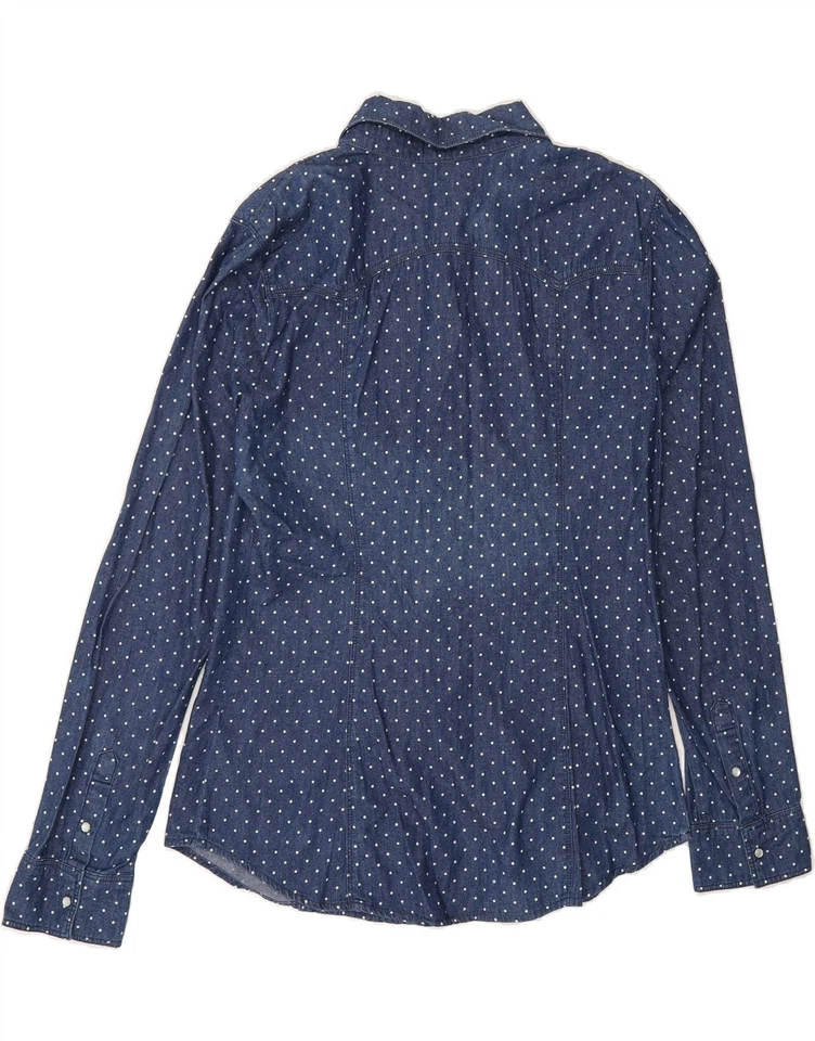 Camisa vaquera GUESS para mujer Reino Unido 12 mediana azul marino lunares algodón AY07 Foto 2 de 3