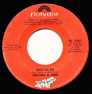 PEACHES AND HERB - EASY AS PIE / REUNITED - POLYDOR PD 14547 - 45 Record VG