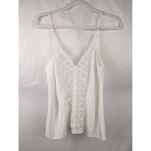 Vintage Lace Fairy Satin Sheer Cami Tank White Size S Coquette Festival Romantic - Picture 2 of 9