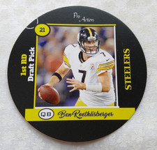 Ben Roethlisberger 2.5 Inch Pro Action Rookie Disc Card - Pittsburgh Steelers. rookie card picture