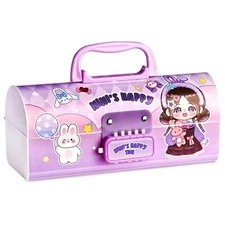 FunBlast Kids Pen & Pencil Box,Suitcase Style Password Lock Pencil Case-Happy