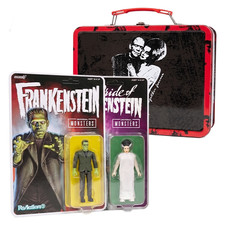Frankenstein and Bride Universal Monsters ReAction Figure Set with Tin Tote