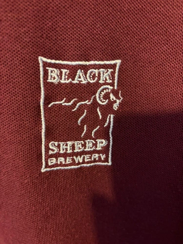 RARE BLACK SHEEP BREWERY Burgundy EMBROIDERED LOGO POLO SHIRT Size L JERZEES - Picture 8 of 8