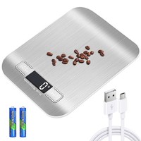 KüChenwaage Digital 10Kg/1G USB Wiederaufladbar Mit LCD Display Und Tara