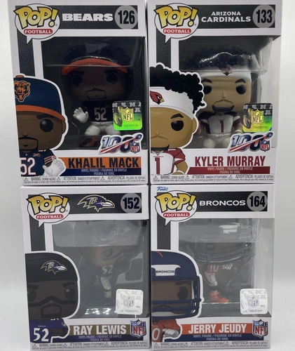 Funko Pop NFL Lot Of 4 - Khalil Mack , Kyler Murray, Ray Lewis, Jerry Jeudy NEW