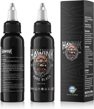 HAWINK Black Tattoo Ink 2 oz 60ml Vegan-Friendly USA Standard Pigment