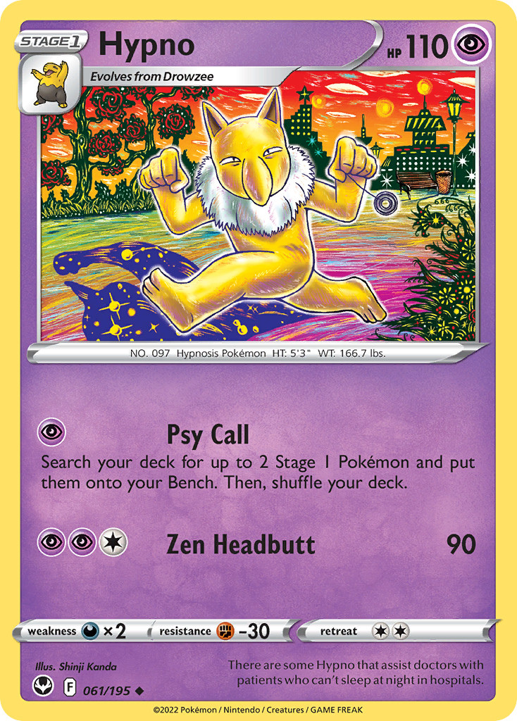 Hypno 61/195 Uncommon | Silver Tempest | Pokemon Card
