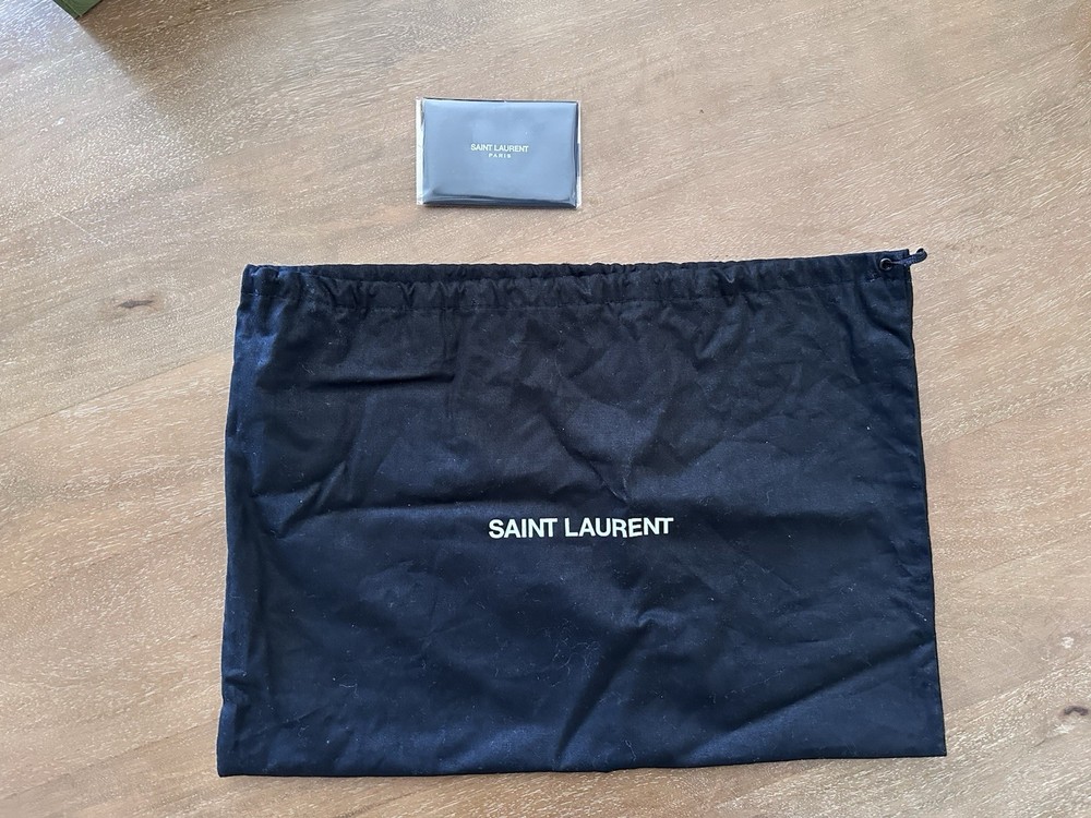 YSL Grain De Poudre Leather Belt Bag with Gold Letters and Dust Bag