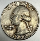 1958 D Washington 90% Silver Quarter Circulated Condition 25c US Coin - 2775