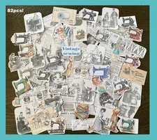 Vtg Victorian SEWING Machine&Notions Ads Junk Journal Scrapbook Art Ephemera Lot