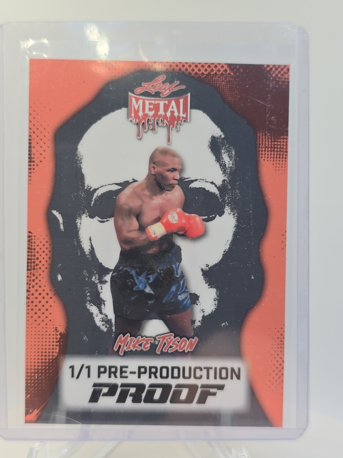 2025 Leaf Metal Halloween Pre-Production Proof 1/1 Mike Tyson Orange Acetate