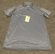 Collars  Co Men  s Small Blue Houndstooth Dress Collar Polo Shirt Stretch NWT