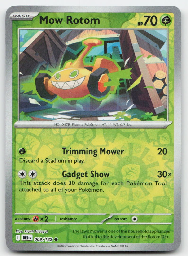Mow Rotom #9/182 (Reverse Holo) (NM) SV10: Destined Rivals DRI Pokemon