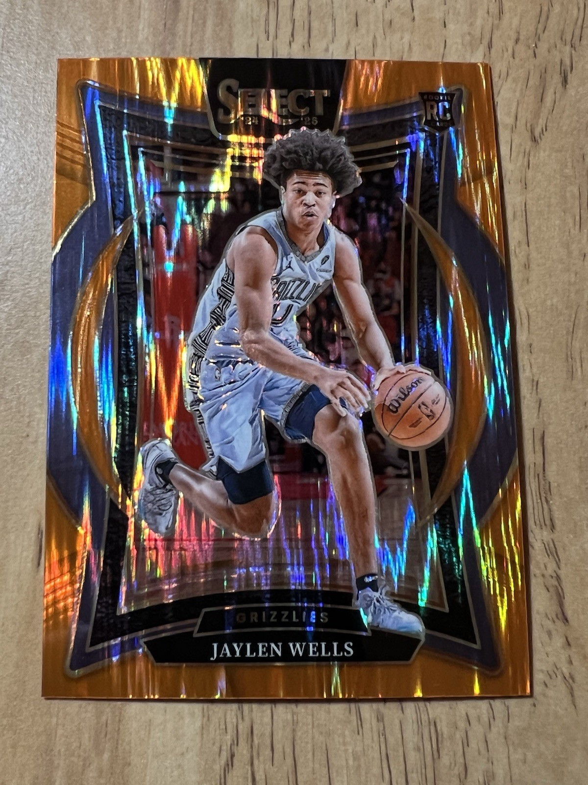 2024-25 Panini Select Jaylen Wells Rookie Orange Flash Prizm RC SP #79 Grizzlies