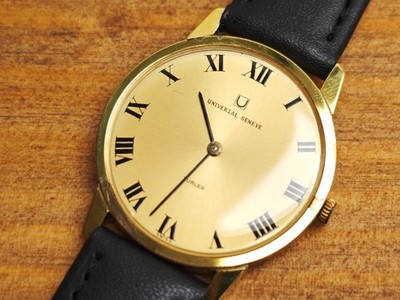 Rare! Universal Geneve TURLER 542101/15 Gold Roman Dial Manual