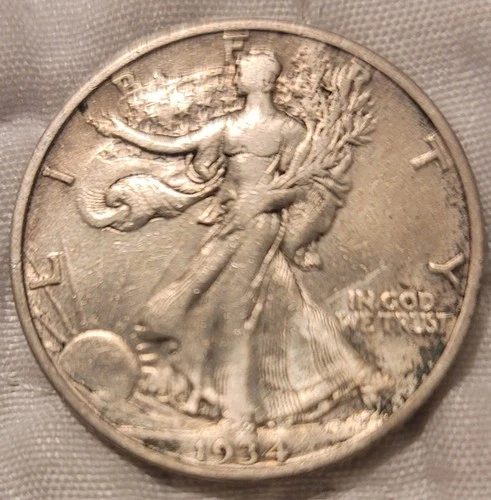 1934 P Walking Liberty Half Dollar VF Condition 90% Silver