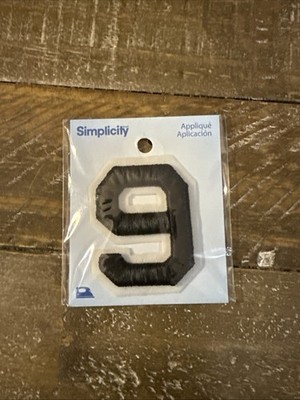 Simplicity Iron On Patch Black Number 9