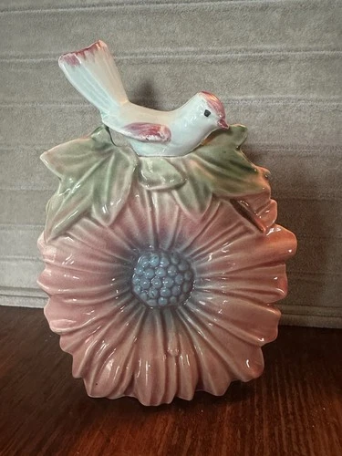 Vtg MCCOY Pottery Wall Pocket Sunflower & Bird  READ